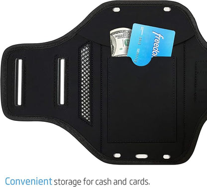 Cell Phone Armband Case for iPhone 15, 14, Pro with Adjustable Band & Key Holder for Running, Exercise and Recreation