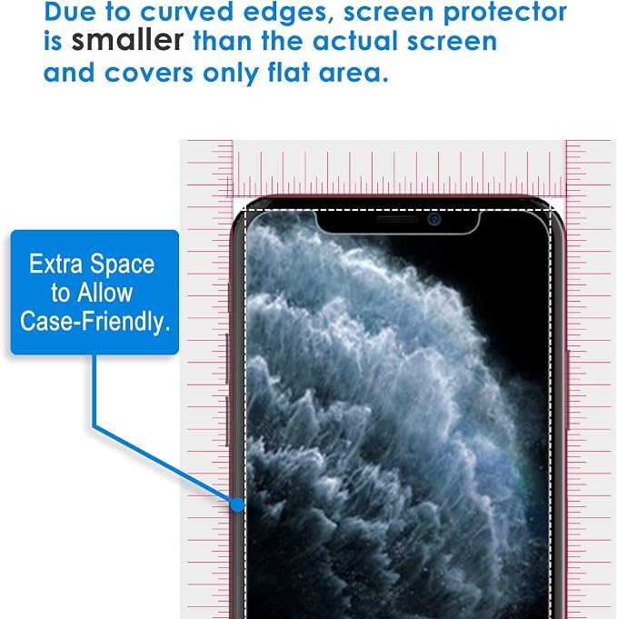 JETech Screen Protector for iPhone 11 Pro Max/Xs Max, 2-Pack | HD Clear, Face ID Compatible, Anti-Scratch Glass