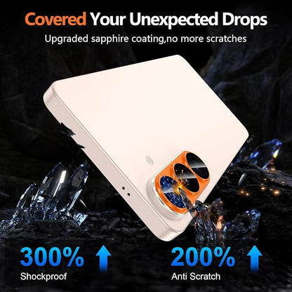 for Samsung Galaxy S26 Plus Camera Lens Protector, Electroplated Matte Back with 9H Tempered Glass Lens Protector, [Strong Adsorption] [Case-Friendly] Metal Ring HD Clear Lens Cover, Orange