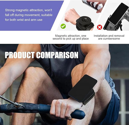 Wristband Phone Holder, Adjustable Suction Navigation Arm Strap, Breathable Detachable Sports Forearm Armband Mount, Outdoor Accessory for Biking Walking Jogging (Black)