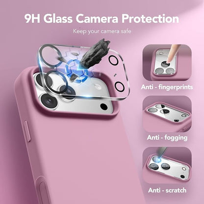 GONEZ Magnetic for iPhone 17 Pro Case, Compatible with MagSafe, [Screen Protector + Camera Lens Protector], Liquid Silicone Anti-Scratch Shockproof Protective Phone Case 6.3 inch, Blackcurrant