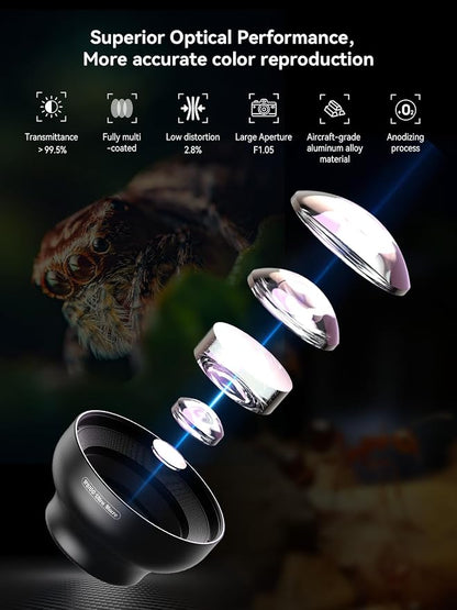 MIAO LAB 100 Ultra Macro Lens + 52mm CPL Filter & Star Filter - Macro Lens for iPhone, Android Phone | Professional Macro Photography of Flowers, Iinsects, Jewelry, Food Details and Small Objects