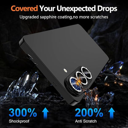 for Samsung Galaxy S26 Plus Camera Lens Protector, Electroplated Matte Back with 9H Tempered Glass Lens Protector, [Strong Adsorption] [Case-Friendly] Metal Ring HD Lens Cover, Black Diamond