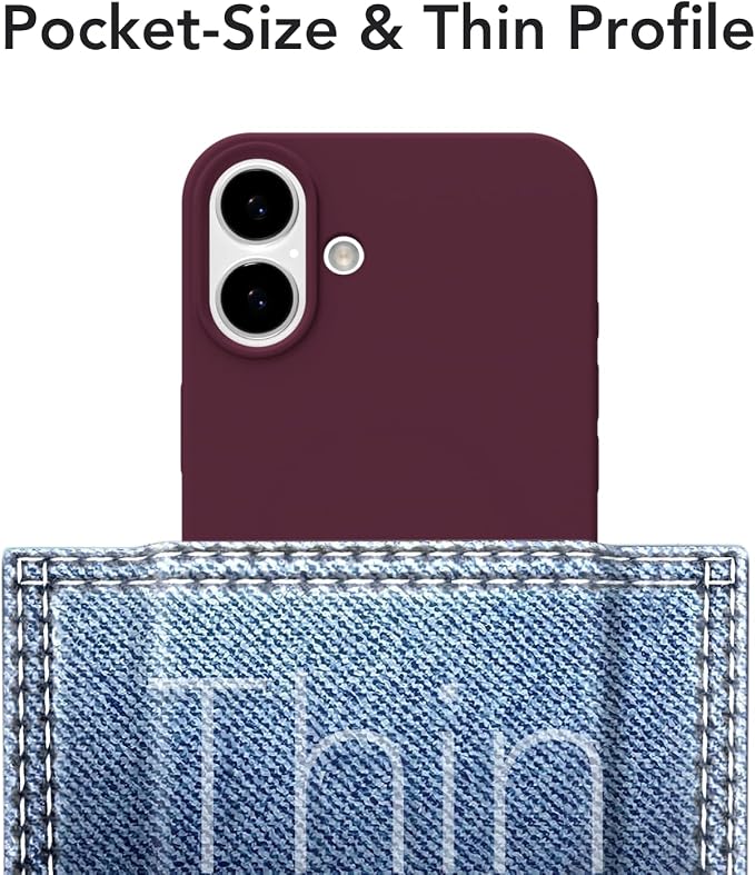 for iPhone 17 Case Silicone Compatible with Magsafe Case, Ultra Slim Thin Magnetic Phone Cases Mag Safe, Cute Soft Rubber Gel TPU Matte Plain Wireless Charging Cover for Women, Burgundy Maroon
