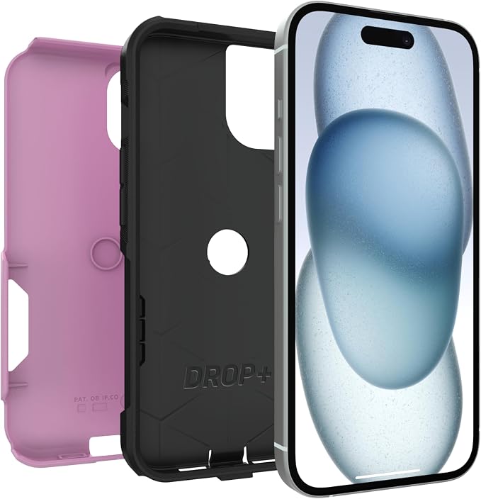 OtterBox iPhone 17e, iPhone 16e, iPhone 15, iPhone 14, & iPhone 13 Commuter Series Case - Lavender Eclipse (Pink & Black) - Slim & Tough - Pocket-Friendly - with Port Protection