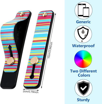 Weewooday 6 Pieces Phone Grip Holder Cell Phone Grip Strap Telescopic Finger Strap Stand Universal Finger Kickstand for Most Smartphones(Figure)