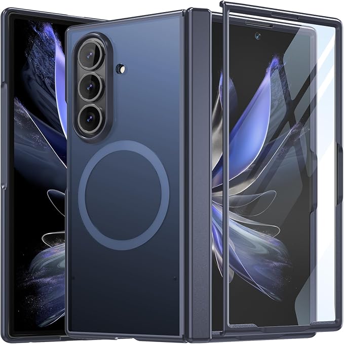 WRJ Magnetic for Samsung Galaxy Z Fold 7/Fold 8 Ultra Case,Blue | Fit for Magsafe,Buit-in Screen Protector,Full Hinge Protection,Military Grade Drop Protection,Slim Shockproof Phone Case