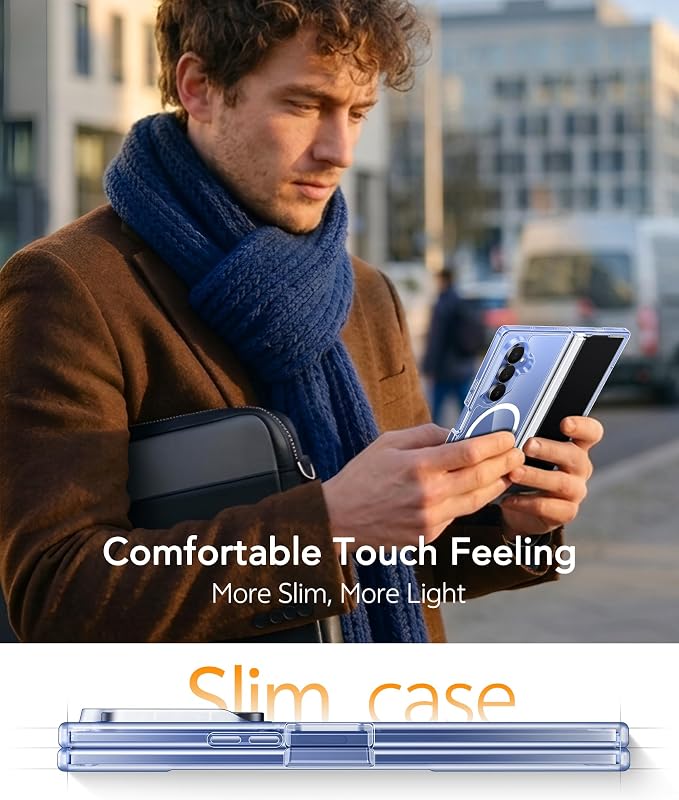 FNTCASE for Samsung Galaxy Z Fold 8 Ultra / Z Fold 7 Case, Fit for Magsafe | Hinge Protection, Screen Protector, Clear Anti Yellowing, 14FT Military Grade Drop Proof, Protective Phone Cover, Transparent