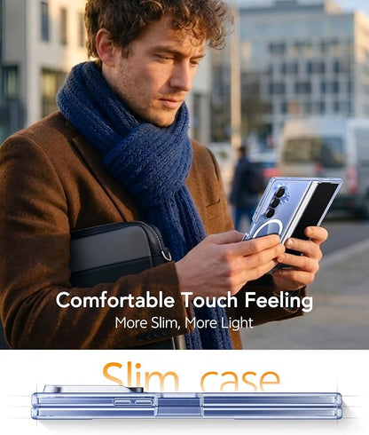 FNTCASE for Samsung Galaxy Z Fold 8 Ultra / Z Fold 7 Case, Fit for Magsafe | Hinge Protection, Screen Protector, Clear Anti Yellowing, 14FT Military Grade Drop Proof, Protective Phone Cover, Transparent
