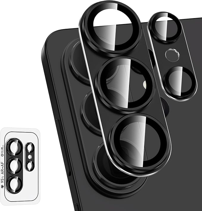 for Samsung Galaxy S26 Ultra Camera Lens Protector, Electroplated Matte Back with 9H Tempered Glass Lens Protector, [Strong Adsorption] [Case-Friendly] Metal Ring HD Clear Lens Cover, Black