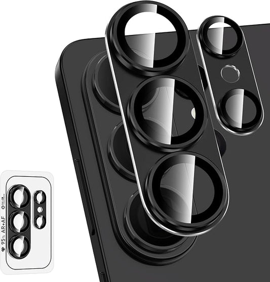 for Samsung Galaxy S26 Ultra Camera Lens Protector, Electroplated Matte Back with 9H Tempered Glass Lens Protector, [Strong Adsorption] [Case-Friendly] Metal Ring HD Clear Lens Cover, Black