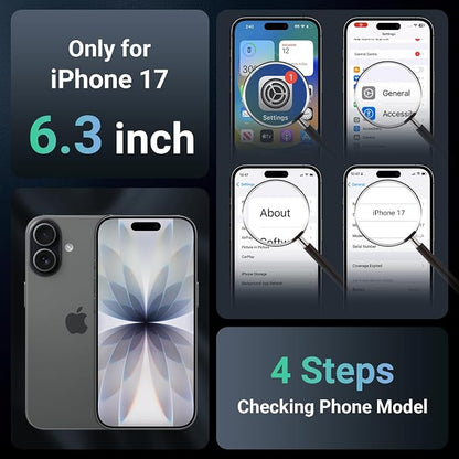 jaroco Magnetic for iPhone 17 Case, [Compatible with MagSafe][Military Grade Drop Protection][Heavy Duty Protection][Non-Slip][Shockproof] 2-Layer Durable Bumper Phone Case 6.3''-Black