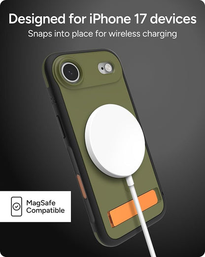 ZAGG Sedona Snap Case with Kickstand for iPhone Air - Green Sea Kelp, Drop Protection (13ft/4m), Multi-Layer Protection, with Camera Button, MagSafe Phone Case with Impact-Absorbing Bumpers