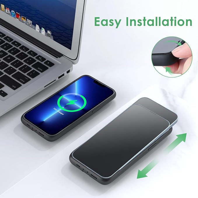 Feob Battery Case for iPhone 13/13 Pro[6.1 inch], 7500mAh Portable Charger Case Extended Battery Pack for iPhone 13/13 Pro Charging Case-[Black]