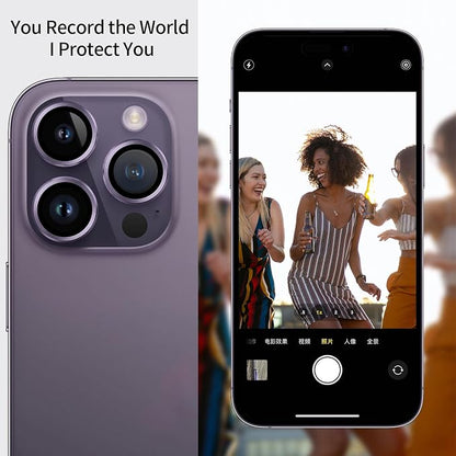 2 Packs Camera Lens Protector for iPhone 14 Pro Max/iPhone 14 Pro Matte Alloy Camera Cover Lens Shield No Lens [Unobstructed Shooting] [Case Friendly] [Premuim Metal] Silver