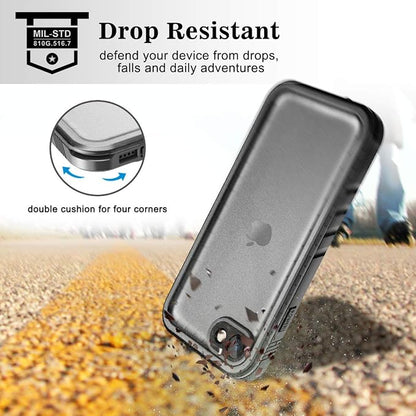 SPORTLINK Waterproof Case for iPhone SE 3rd 2022/iPhone SE 2nd 2020/iPhone 7/8 - Full Body Shockproof Dustproof Phone Screen Protector Rugged Waterproof Case for iPhone SE3/SE2/7/8 (Black)