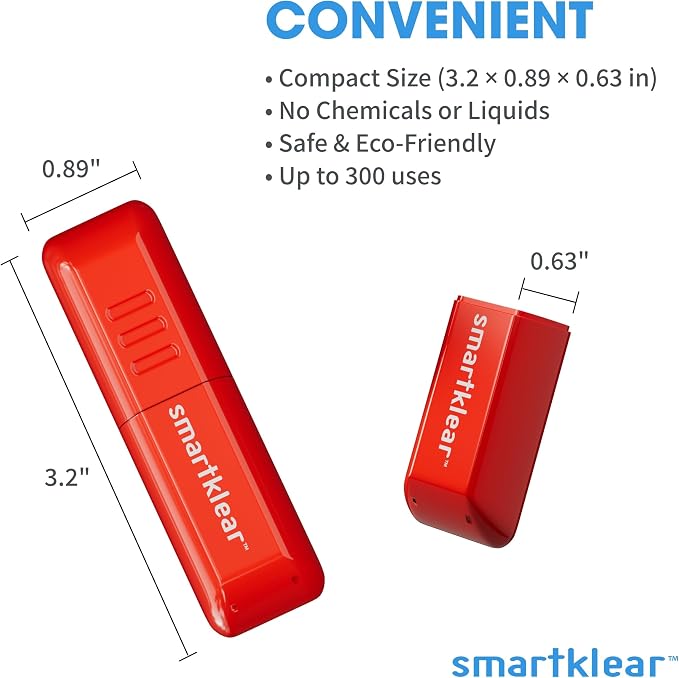 SmartKlear Smart Phone Screen Cleaner - Compatible with iPhones, Androids, and More - Cleaner with Carbon Microfiber Tech-Injected Red-1 Count (Pack of 1)