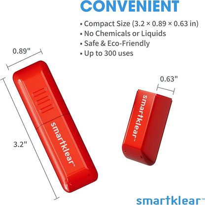 SmartKlear Smart Phone Screen Cleaner - Compatible with iPhones, Androids, and More - Cleaner with Carbon Microfiber Tech-Injected Red-1 Count (Pack of 1)