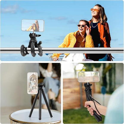NEEWER Magnetic Flexible Phone Tripod Compatible with Magsafe iPhone 15 Pro Max 14 Series Android, Mini Vlog Cellphone Tripod Stand with Ball Head for Stroller Bike Motorcycle Tube Round Objects, TP33