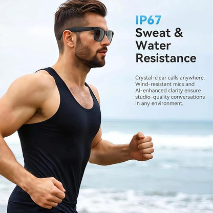 AI Smart Glasses for Men Women with Camera,8MP 2K HD Camera Glasses,AI Voice Control and Translation,Smart Anti-Blue Light Glasses with Bluetooth Call,IP67 Waterproof for Driving,Outdoor,+2 Lenses.