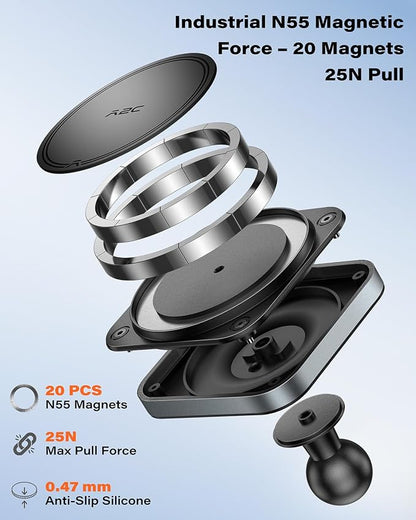 APPS2Car Magnetic Vent Mount for Ford F-150 (2015–2020), Super Duty (2017–2022), Expedition (2018–2021), Air Vent Phone Holder Compatible with iPhone 12-17 Series & MagSafe Case, Metal Socket Arm