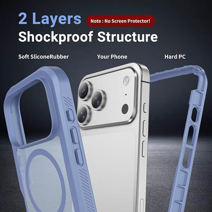 jaroco Magnetic for iPhone 17 Pro Case, [Compatible with MagSafe][Military Grade Drop Protection][Heavy Duty Protection][Non-Slip][Shockproof] 2-Layer Durable Bumper Phone Casee 6.3''-Blue Purple