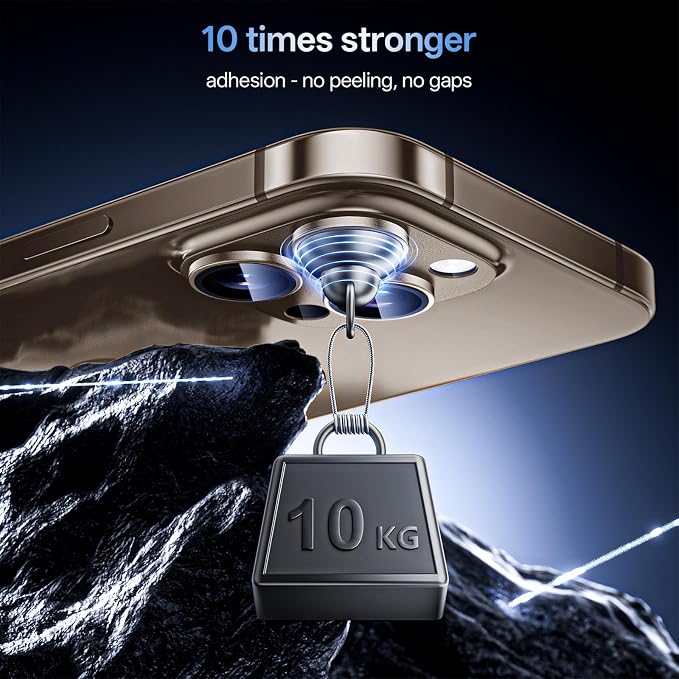Camera Lens Protector for iPhone 16 Pro Max/iPhone 16 Pro-Single Piece,Ultra Thin Aluminum Alloy Frame,9H Dual-Strength Glass with 99% AR Light Transmittance,Case Friendly,Desert Gold