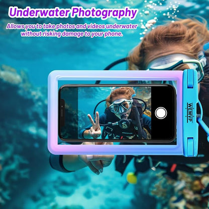 Personalized Initial Waterproof Phone Pouch Case - IPX8 Cellphone Dry Bag with Lanyard for iPhone 16/15/14/13/12 Pro Max (6.1–6.9"), Beach & Cruise Ship Essentials with Monogrammed Design (Blue, D)