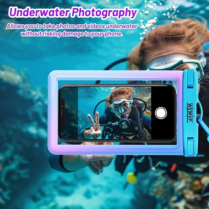 Personalized Initial Waterproof Phone Pouch Case - IPX8 Cellphone Dry Bag with Lanyard for iPhone 16/15/14/13/12 Pro Max (6.1–6.9"), Beach & Cruise Ship Essentials with Monogrammed Design (Blue, O)
