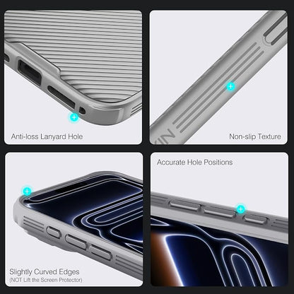 Nillkin Camshield Case for iPhone 17 Pro Max Case, [Built-in Dual Camera Cover][Slim Profile] [Military Grade Drop Protection] Shockproof Bumper Phone Case 6.9 inch 2025 Gray