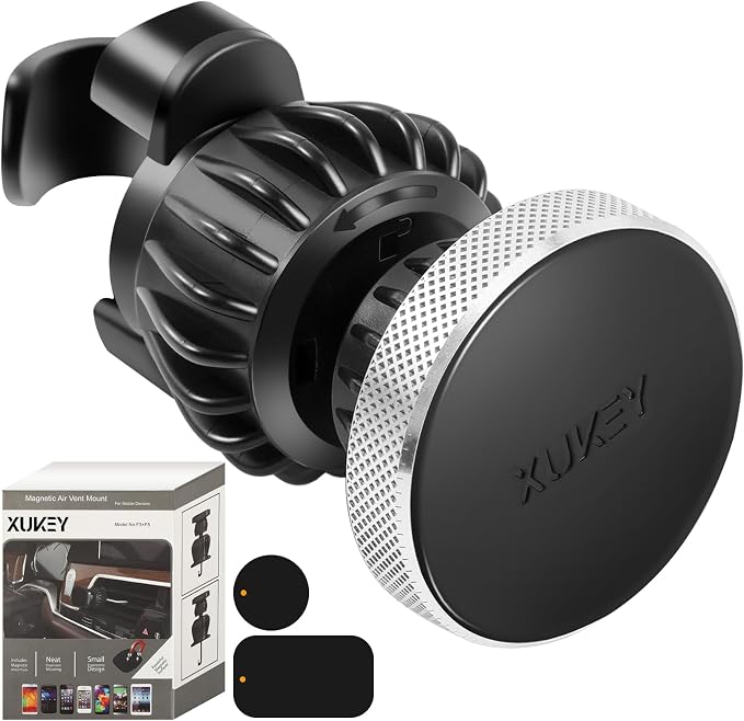 XUKEY Magnetic Car Phone Holder Headrest Mount Universal Car Back Seat Holder Adjustable Hands-Free Vehicle Phone Holding Mount for iPhone 16 15 14 13 12 Pro Max Samsung