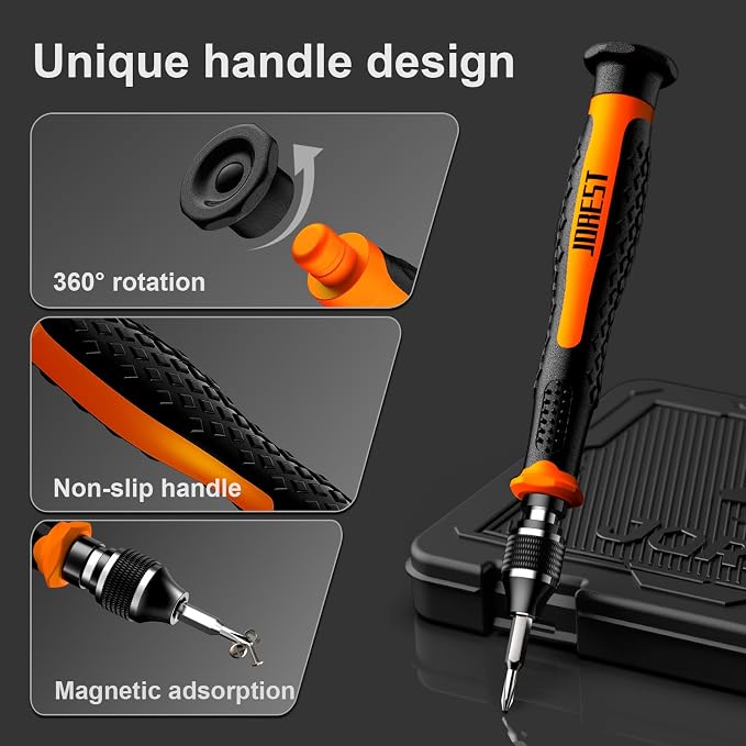 JOREST 40Pcs Small Precision Screwdriver Set with Torx Triwing Phillips, Mini Repair Tool Kit for Macbook, Computer, Laptop, PC, iPhone, PS5, Xbox, Switch, Glasses, Watch, Ring Doorbell, Electronics