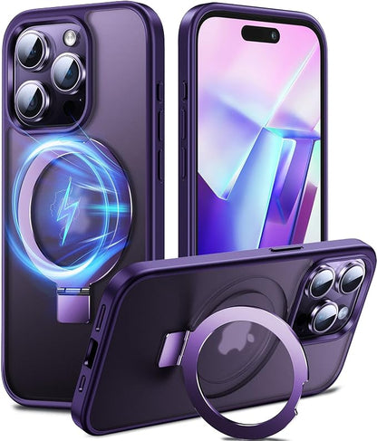 Chicfun 3-in-1 [Magnetic+Kickstand+Ring Holder] for iPhone 15 Pro Max Case Stand Ring Holder Compatible with MagSafe, Military Shockproof Protective Matte iPhone 15 Pro Max Phone Case Kickstand Cover