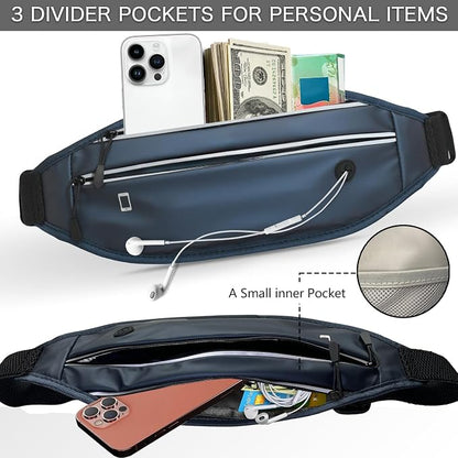 Running belt for Women &Men,Adjustable Exercise Waist Pack Reflective Running Belt for Sports Workout Cycling Hiking, Casual Hands-Free Wallets Phone Bag Fits All Phones(steelblue)