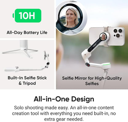 Insta360 Flow 2 Pro Phone Gimbal Stabilizer for iPhone & Android, AI Phone Gimbal, Phone Stabilizer for Travel & Vlogs, Phone Stabilizer for Videos, YouTube, TikTok - Ultimate Creator Bundle Grey