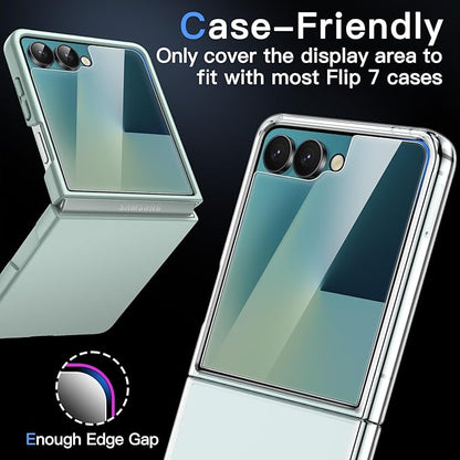 JETech Front Screen Protector for Samsung Galaxy Z Flip 7, 3-Pack | Tempered Glass, Easy Installation Tool, HD Clear, Case-Friendly