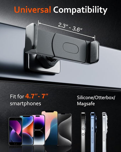 Sunmig Gym Magnetic Phone Holder Mount, Portable 360° Rotatable Powerful Magnet Base Phone Mount for Gym Equipment, Gym Accessories for Women Men, Compatible with 4-7" Smartphones (Black)