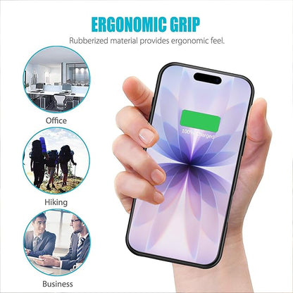 Battery Case for iPhone 17,Full Encircle 10000mAh High Capacity Rechargeable Portable Charger Case Extended Battery Pack Compatible with iPhone 17 (6.3 inch) Wireless Charging Cover with Carplay-Black