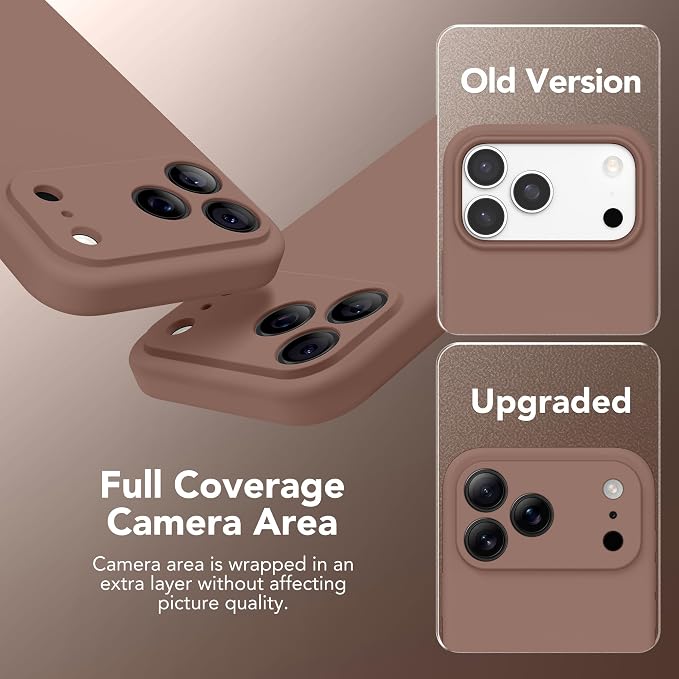 Magnetic for iPhone 17 Pro Case, Compatible with MagSafe, [Full Camera Protection][Screen Protector] Silicone Shockproof Protective Phone Case for iPhone 17 Pro 6.3", Brown