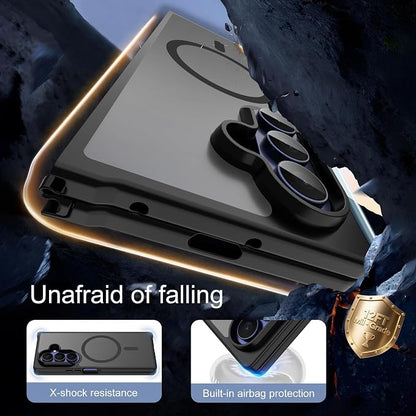 Pilaru for Samsung Galaxy Z Fold 7 case [Compatible with Magsafe] Translucent Matte Magnetic Phone Case,Slim Thin Duty Shockproof Protection Z Fold 7 Cover-Black