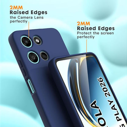 for Motorola Moto G 2026/G Play 2026 Case, 2 Pack Tempered Glass Screen Protectors, Soft TPU Liquid Silicone Shockproof Gel Cover-Midnight Blue
