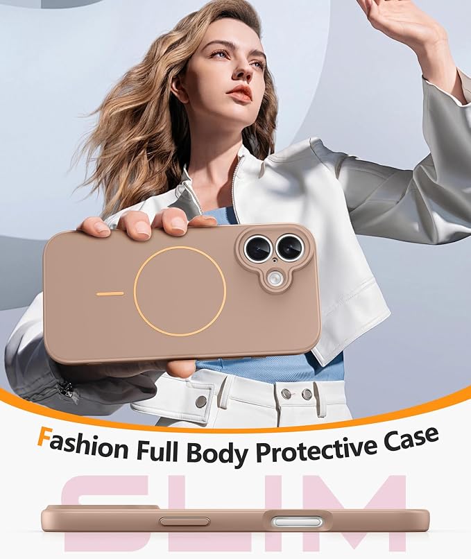 FNTCASE for iPhone 17 Case: [Compatible with Magsafe] Integrated Silicone Phone Cases with [Full Camera Protection] [Screen Protector] Military Grade Shockproof Protective Cover