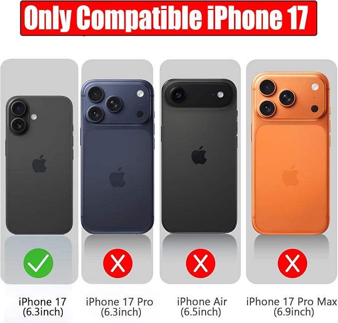 Battery Case for iPhone 17,Full Encircle 10000mAh High Capacity Rechargeable Portable Charger Case Extended Battery Pack Compatible with iPhone 17 (6.3 inch) Wireless Charging Cover with Carplay-Black