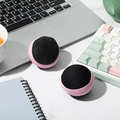 Suclain 4 Pack Touch Screen Cleaner Balls Phone Cleaning Ball Microfiber Touch Car Screen Glass Cleaner for Easter Computer Laptop Phone Monitor(Pink)
