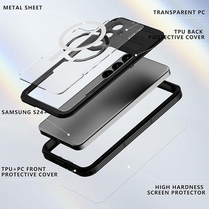 Losin Compatible with Galaxy S25 Case Waterproof Magnetic [Compatible with MagSafe] [Drop Protection] [IP68 Underwater] Full Body Shockproof Protective Phone Case, Black