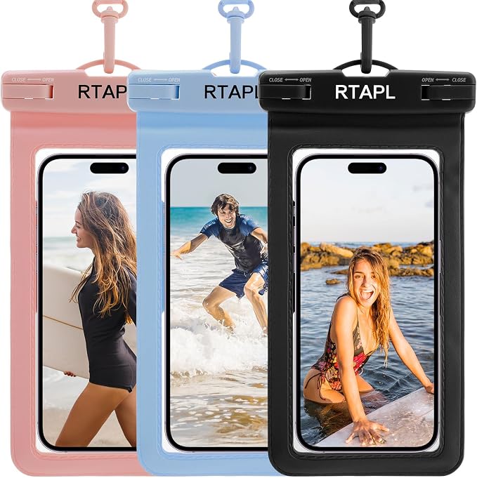 2-in-1 Floating Waterproof Phone Pouch & Detachable Armband, IPX8 Certified Dry Bag with Lanyard, Universal Protector for iPhone 17-11 Pro Max Plus Air & Galaxy S25/S24.Black