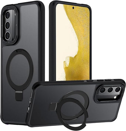 for Samsung Galaxy S22 Plus Case, Magnetic Adjustable Ring Stand [Fit for Magsafe], [Military-Grade Shockproof Protection] Phone Case with Kickstand&Ring Holder (Black)
