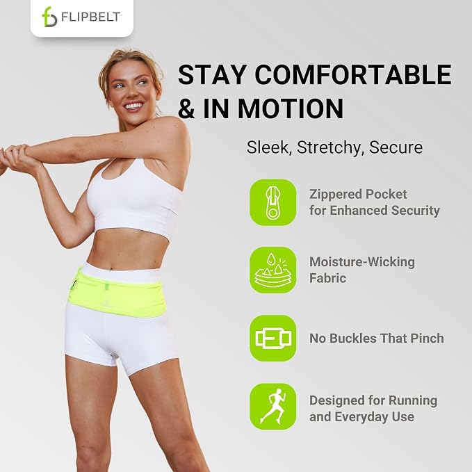 FlipBelt Air Adjustable - Neon Yellow - MXL