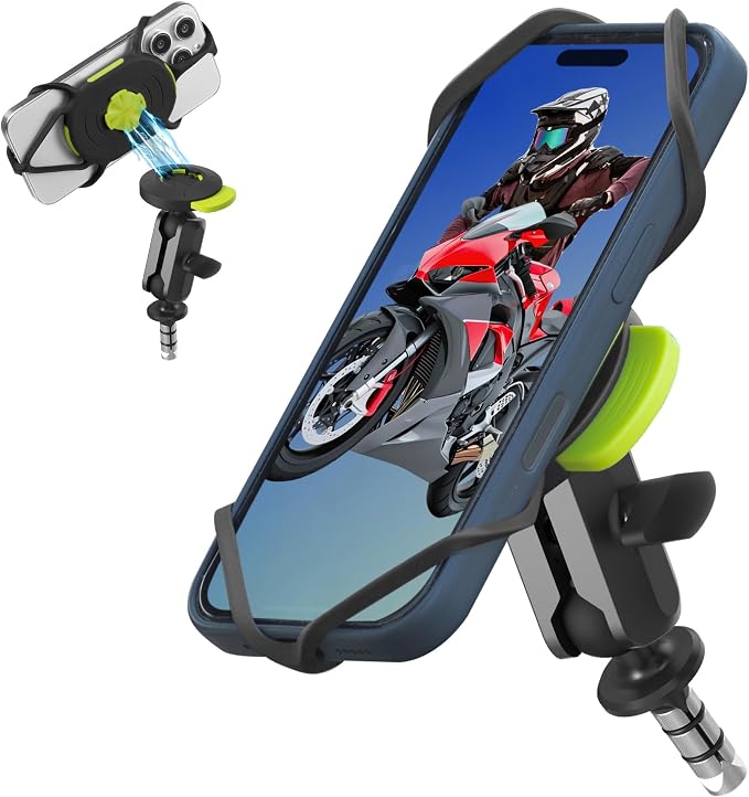 BONE Moto Tie Connect Kit 3 - Fork Stem, Magnetic Motorcycle Phone Mount, Detachable & 360° Rotatable, Heavy Duty & Shock-Absorbing Scooter iPhone Holder for 4.7"–7.2" Smartphones (Fork Stem)
