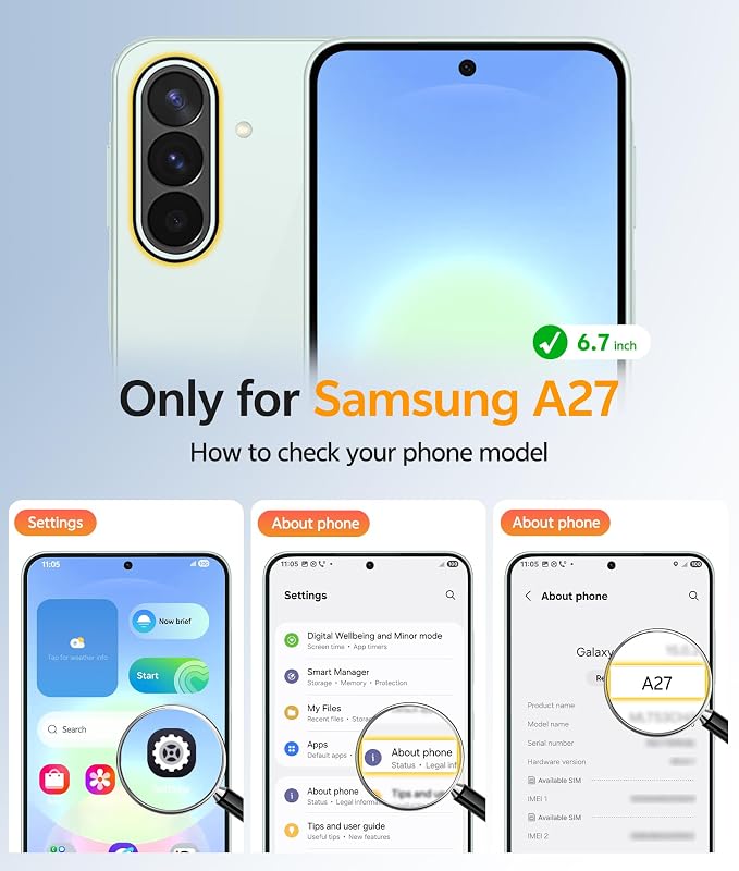 FNTCASE for Galaxy A27 5G Phone Case, Fit for Magsafe, Screen Protector | Translucent Matte, 14FT Military Grade Drop Protection, Slim Shockproof Protective, for Samsung A 27 4G Cover, Light Blue